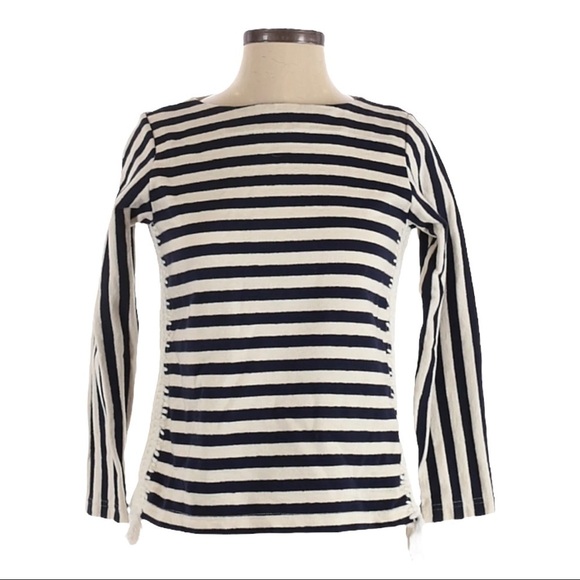 Pepin Anthropologie Mariner Stripe Knit Crochet Fringe Pullover Sweater Size S - Picture 1 of 10